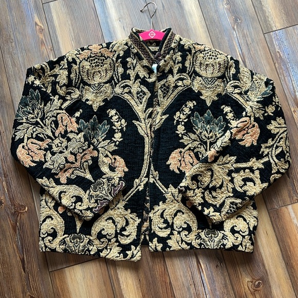 Vintage Sugar Street Weavers Quilted Tapestry Jacket Size Large - Picture 2 of 11